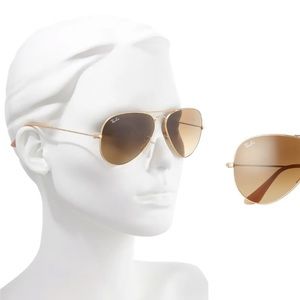 Ray Ban Brown Original 58mm Aviator Sunglasses